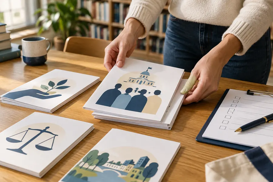 Carnets et guides citoyens organisés avec une liste de vérification